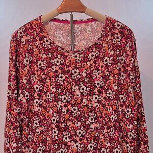 NWOT - Croft & Barrow Brown & Peach Floral Pattern Long Sleeve Top – Size 2X
